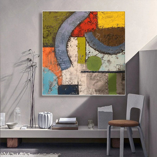 Medieval Style Block Scraper Palette Wall Paintings Hand Painted Abstract Oil Painting On Canvas Wall Art Picture Decor Home