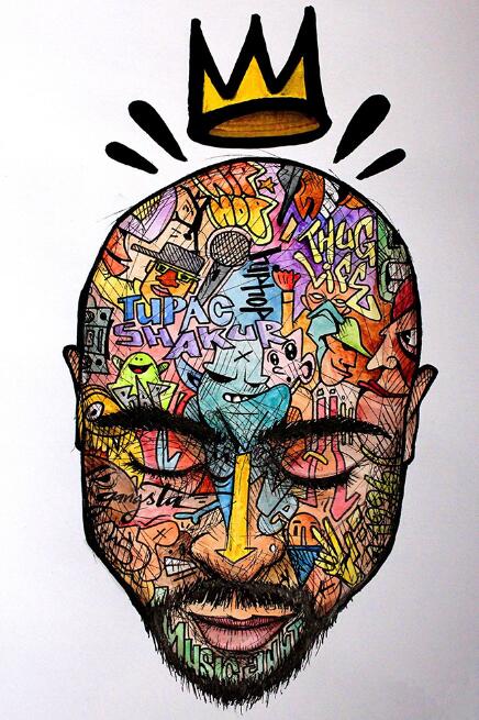 Graffiti Art Portrait Abstract Rapper